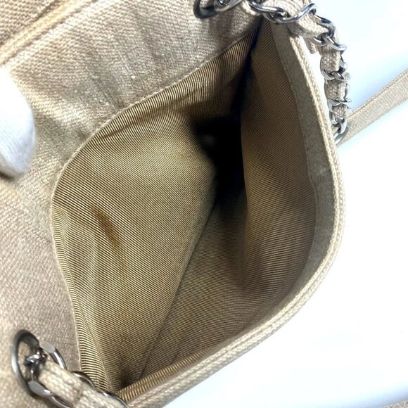 CHANEL vintage CC CC Mark Chain Bag Shoulder Tote Bag Shoulder Bag Canvas Beige - Picture 6 of 14